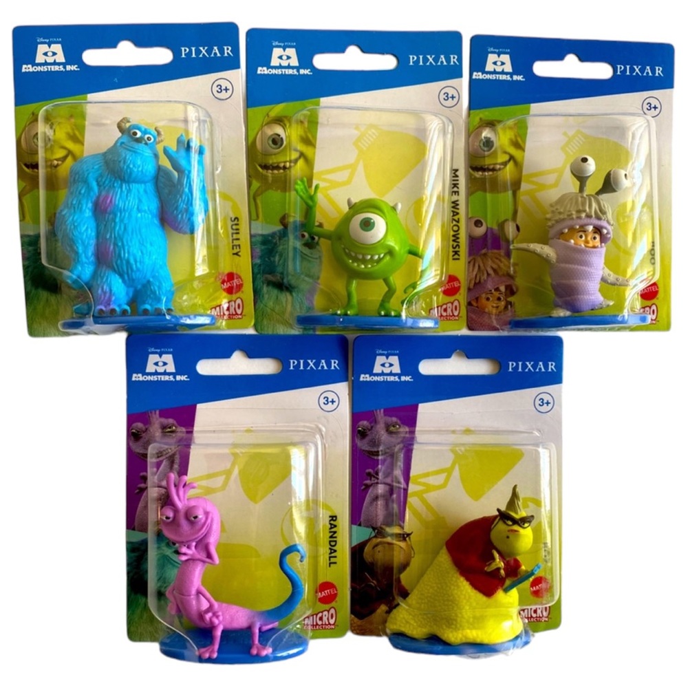 Disneys Pixar Sulley, Mike Wazowski, Boo, Randall & Roz Micro Collection Figurin